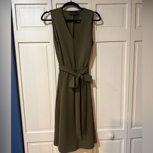 Lane Bryant Green Sheath Midi Dress V-neck Sleeveless